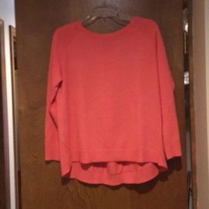 Coral high low sweater